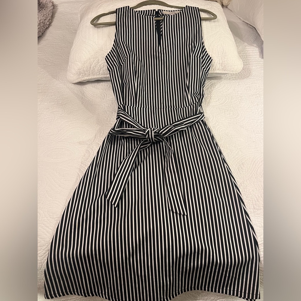 Black and White Striped Dress